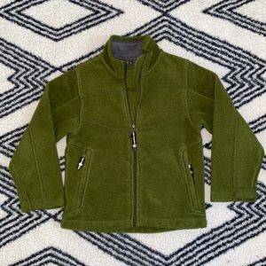 REI Olive Green Full Zip Fleece Jacket | Boys | Size: S (6/7)